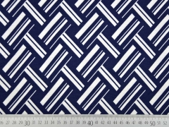 Viskose Jersey Webmuster, dunkelblau creme