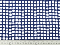 Viskosejersey Quadrate, dunkelblau wei�