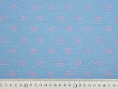 RESTST�CK 84 CM angerauter Sweat Punkte Blumen, rosa rauchblau