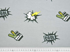 Jersey Digitaldruck Cool Patches, grau
