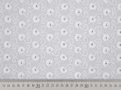 bestickter Baumwollstoff Lochstickerei Ranken, weiss