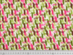Viskosejersey grafisches Muster, khaki pink