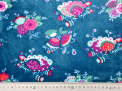 Wellnessfleece Blumen, petrol