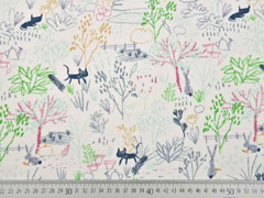 Bio-Jersey Katzen Hasen Kreidelook creme altrosa