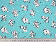 Baumwolle Zoo Tiere, mint