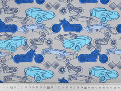 Baumwolle Autos Motorr�der, grau