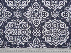 Dekostoff Jacquard Ornamente Doubleface blau grau