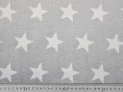 Wellness Fleece Flanell Jacquard Sterne, hellgrau