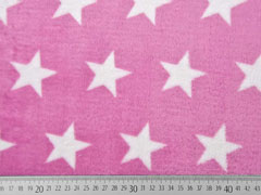 Wellness Fleece Flanell Jacquard Sterne, hellpink