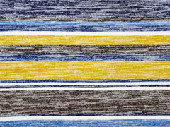 Strickjersey Streifen, creme dunkelblau senfgelb