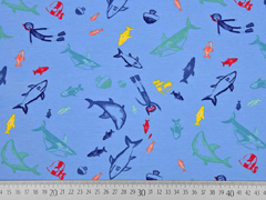 Jersey Fische und Taucher, hellblau