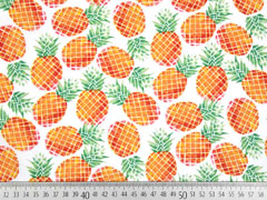 Baumwollstoff Ananas, weiss