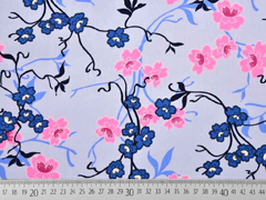 Baumwolle Blumenranken, hellblau