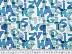 Jersey Buchstaben, blau mint creme