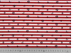 Badestoff Streifen und Anker, rot wei�