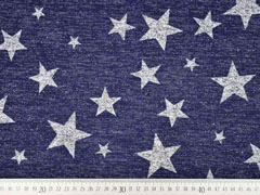 Strick Sterne Glitzer, dunkelblau meliert