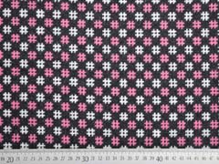 Wool Touch Rauten Hashtags, pink anthrazit