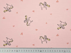 Jersey Einh�rner Glitzer Herzen, altrosa