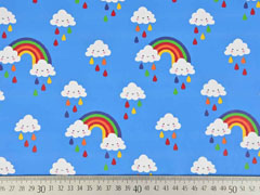 Regenmantelstoff Regenbogen Wolken, Himmelblau