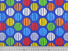Regenmantelstoff gemusterter Kreise, bunt blau