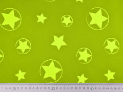 Softshell Stoff Jackenstoff Sterne, neongelb limette