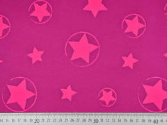 Softshell Stoff Jackenstoff Sterne, neonpink pink