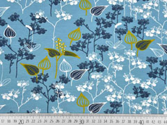 Jersey Blumen Finlayson, jeansblau