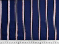 Viskosetwill Glitzer Streifen, dunkelblau