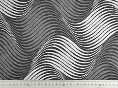 Jacquard Strick geometrisches Wellen meliert, anthrazit