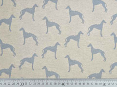 Jacquard Strick Windhunde, grau hellbeige