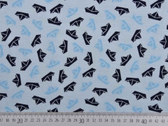 Jersey Papierschiffchen, blau dunkelblau hellblau
