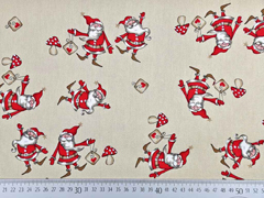 Canvas Stoff Weihnachtsm�nner Pilze, Natur