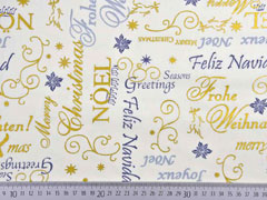 Baumwollstoff Weihnachtsw�nsche, cremewei�