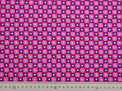 Baumwolle Retromuster Punkte & Tropfen, dunkelblau beere