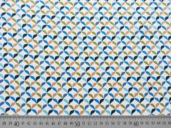 RESTST�CK 77 cm leichte Viskose bunte Bl�tter, blau/beige