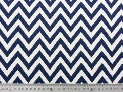 RESTST�CK 125 cm Jacquard Stoff Zickzack Struktur, blau creme