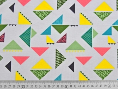 Jersey bunte Dreiecke, bunt hellgrau