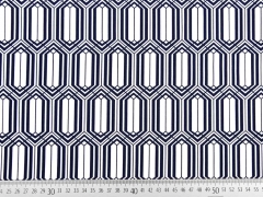 Jersey grafisches Muster, dunkelblau/weiss