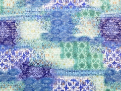 Plissee mit goldfarbigem Glitzer, blau