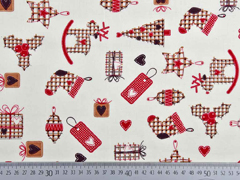 Baumwollstoff Christbaumschmuck, cremewei�