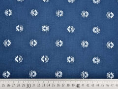 RESTST�CK 75 CM Baumwolle Bl�mchen, indigoblau