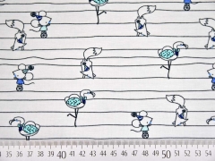 Jersey Flamingos M�use & Streifen, hellt�rkis grau