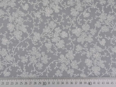 Baumwolle Zweige & Blumen, creme grau