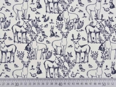 RESTST�CK 63 cm Bio-Jersey Hirsche & Friends, grau grauweiss