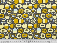 Bio-Jersey �pfel, ocker/dunkelgrau