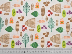 Jersey Blumen und B�ume, beige