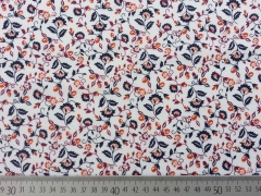 Sommerjersey  Blumen & Ranken,orange/navy/creme