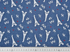 Jersey little Paris Glitzer, jeansblau