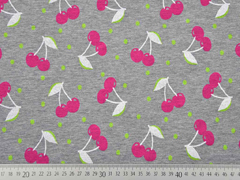 RESTST�CK 22 cm Jersey Kirschen Glitzer, hellgrau