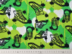 angerauter Sweat Turnschuhe Sneaker, gr�n
